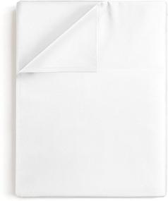 img 3 attached to 🛏️ California King Size Flat Sheet - Deep Pocket Single Flat Sheet for Cali King Mattress - Soft & Luxurious Cotton Alternative - 1 Flat Sheet Only