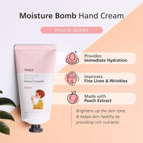 img 3 attached to 🍑 FASCY Peach Scented Moisturizing Hand Cream: Anti-Wrinkle & Travel-Sized Lotion for Cracked & Dry Skin – Set of 2