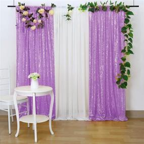 img 3 attached to 🎉 Lavender Sequin Backdrop: Elegant 2ftx8ft Glitter Curtain for Wedding, Baby Shower, and Birthday Party Decoration