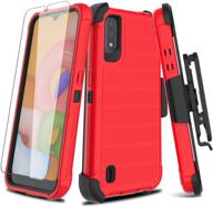 leptech galaxy a01 case with soft tpu screen protector logo