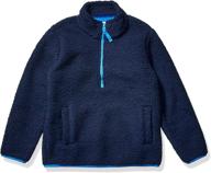 boys' polar fleece lined sherpa quarter-zip jacket by amazon essentials логотип