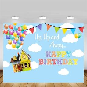 img 3 attached to 🎈 MEHOFOTO UP Adventure: 7x5ft Birthday Party Backdrop with Up and Away Balloons, Blue Sky and White Clouds Photography Props and Decorations