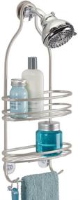 img 1 attached to 🚿 Premium InterDesign Axis Hanging Shower Caddy: Organize Your Bathroom with Stylish Satin Storage Shelves for Shampoo, Conditioner, and Soap