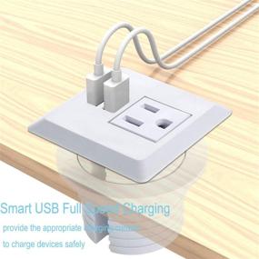 img 2 attached to 💡 Удобный и стильный столешничный гарнитур с USB, подходит для отверстия диаметром 2 дюйма - врезная розетка и 2 розетки с 6,5-футовым удлинителем