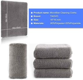 img 3 attached to 🚗 TAGVO Car Wash Towels - Microfiber Washing Cloth Lint Free - Premium Professional 16"x16" Microfiber Towel (Pack of 4) - Effective Absorbent Towel for Car, Windows, and Screens