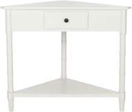 🏺 safavieh gomez distressed cream/white corner table with storage drawer logo