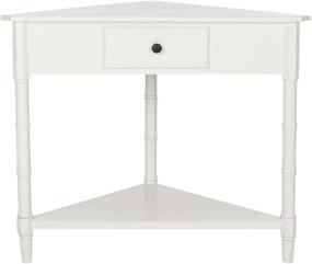 img 4 attached to 🏺 Safavieh Gomez Distressed Cream/White Corner Table with Storage Drawer