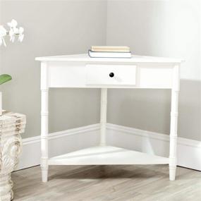 img 1 attached to 🏺 Safavieh Gomez Distressed Cream/White Corner Table with Storage Drawer