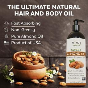 img 2 attached to 🌿 Premium 16 oz Sweet Almond Oil - Unrefined and Hexane Free for Skin, Face, Body, Hair, Essential Oils & Massage - Made in USA