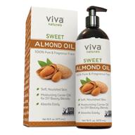 🌿 premium 16 oz sweet almond oil - unrefined and hexane free for skin, face, body, hair, essential oils & massage - made in usa logo