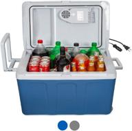 🚗 k-box electric cooler and warmer with wheels for car and home - 48 quart (45 liter) - dual power cables - convenient mobility - blue logo