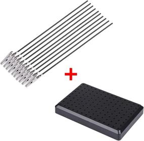 img 2 attached to 🎨 Yamix Painting Stand Base with Alligator Clip Sticks - 9 x 14 Holes, 10Pcs Alligator Clips & Clamps Included