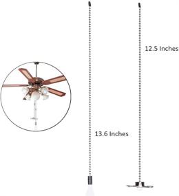 img 3 attached to Nickel 13.6 Inches Ceiling Fan Pull Chain Set with Beaded Ball Fan Pull Chain - 3mm Diameter Connector