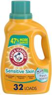 🌼 arm & hammer liquid laundry dual he: sensitive skin plus scent, 50 fluid ounce - effective cleansing for even the most delicate skin logo