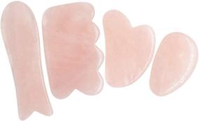 img 2 attached to 🌹 Domika Rose Quartz Gua Sha Scraping Massage Stones Set - Handmade Guasha Boards for SPA Acupuncture and Therapy Massage, Traditional Scraper Tools