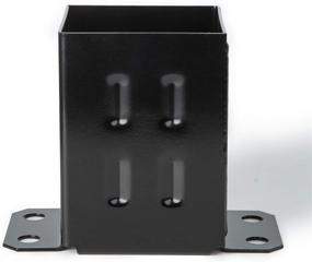 img 3 attached to 🏗️ ADLER Fence Post Base Brackets Heavy Duty Steel Powder-Coated Anchor - 4x4 Wood Support - Black (4 Pack)