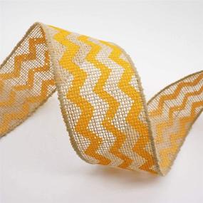 img 3 attached to 🎀 CT CRAFT LLC Natural Burlap Wired Ribbon - Yellow Chevron: Ideal for Home Decor, Gift Wrapping & DIY Crafts!