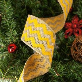 img 2 attached to 🎀 CT CRAFT LLC Natural Burlap Wired Ribbon - Yellow Chevron: Ideal for Home Decor, Gift Wrapping & DIY Crafts!