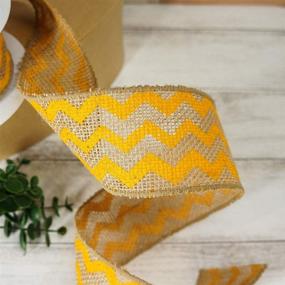 img 1 attached to 🎀 CT CRAFT LLC Natural Burlap Wired Ribbon - Yellow Chevron: Ideal for Home Decor, Gift Wrapping & DIY Crafts!