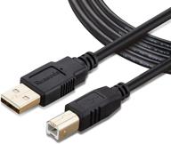 π high-quality 15ft usb 2.0 printer cable: compatible with hp, canon, epson, lexmark, dell, xerox, samsung, and more logo