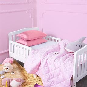 img 1 attached to Set of 2 NTBAY Satin Pink Toddler Pillowcases - Soft 🌸 & Silky Envelope Closure, Ideal for Travel - 14 x 20 Inches