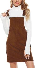 img 4 attached to Hooever Corduroy Overalls Pinafore Jumpsuits（WineRed M） Women's Clothing in Jumpsuits, Rompers & Overalls