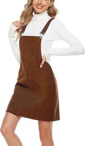 img 3 attached to Hooever Corduroy Overalls Pinafore Jumpsuits（WineRed M） Women's Clothing in Jumpsuits, Rompers & Overalls