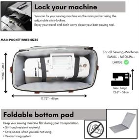 img 3 attached to 🧵 Universal Sewing Machine Carrying Case by La Canilla - Compatible with Singer, Brother, and Other Brands - Multiple Storage Pockets, Dust Cover, Shoulder Strap, and Removable Padded Board Included