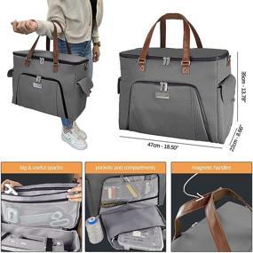 img 2 attached to 🧵 Universal Sewing Machine Carrying Case by La Canilla - Compatible with Singer, Brother, and Other Brands - Multiple Storage Pockets, Dust Cover, Shoulder Strap, and Removable Padded Board Included