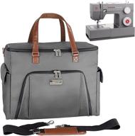 🧵 universal sewing machine carrying case by la canilla - compatible with singer, brother, and other brands - multiple storage pockets, dust cover, shoulder strap, and removable padded board included logo