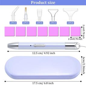 img 3 attached to 💎 LED Diamond Painting Drill Pen Kit: Rechargeable Light Point Drill Pen with Accessories - 5 Pen Heads, 20 Glue Clay, Storage Case for DIY Painting Craft