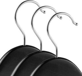 img 3 attached to Casafield - Set of 20 Premium Black Lotus Wood Hangers with Notches & Chrome Swivel Hook for Clothes, Coats, Jackets, Pants, Shirts, Skirts