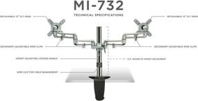 img 1 attached to Mount-It! Dual Monitor Mount - Double Monitor Desk Stand with Full Motion Arms - Fits 17-27 Inch Computer Screens - VESA Compatible 75 and 100 - Includes C-Clamp and Grommet Base - Silver