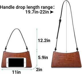 img 2 attached to IBFUN Shoulder Crocodile Pattern Leather Women's Handbags & Wallets in Shoulder Bags