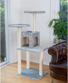 img 1 attached to 🐱 Gleepet Cat Tree GP78571022 – 57-Inch Height, Silver Gray