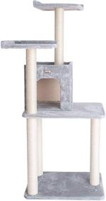 img 3 attached to 🐱 Gleepet Cat Tree GP78571022 – 57-Inch Height, Silver Gray