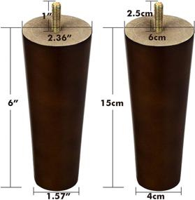 img 2 attached to 🪑 OneSight 6 Inch Wood Furniture Legs - Replacement Legs for Armchair, Cabinet, Couch, Dresser - Set of 4
