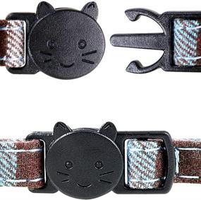 img 2 attached to 🐱 Joytale Plaid Cat Collar with Bow Tie and Bell, Enhanced Safety Features, 1 or 2 Pack Stylish Kitty Collars