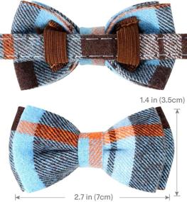 img 1 attached to 🐱 Joytale Plaid Cat Collar with Bow Tie and Bell, Enhanced Safety Features, 1 or 2 Pack Stylish Kitty Collars