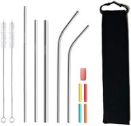 🥤 stainless steel reusable straws with silicone tips - full assortment of metal drinking straws for 20 oz, 30 oz, 40 oz tumblers - ideal for milkshakes, coffees, smoothies, and more logo