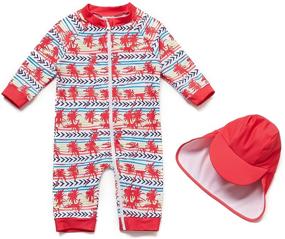 img 4 attached to UPF 50+ Sun Protection Full Zip Swimsuit/Sunsuit for Baby Girls