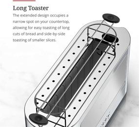 img 2 attached to 🍞 Russell Hobbs TRL9300GYR 2-Slice Glass Accent Long Toaster: Sleek Silver & Stainless Steel Design