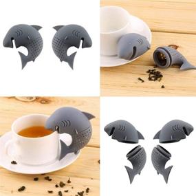 img 2 attached to 🦈 Grey Shark Tea Infuser - Funny Animal Shaped Tea Filter for Loose Leaf Tea - Cute Gift for Shark Lovers - BPA Free Silicone Material - Eco-friendly Summer Party Favors - 1 Piece by Hary