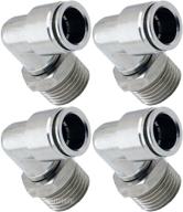 🔌 vixen air 1/2" npt male to push to connect (ptc) swivel elbow for 1/2" od hose - set of 4 fittings vxa2121-4 logo