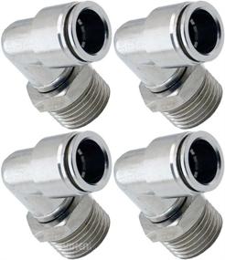 img 1 attached to 🔌 Vixen Air 1/2" NPT Male to Push to Connect (PTC) Swivel Elbow for 1/2" OD Hose - Set of 4 Fittings VXA2121-4