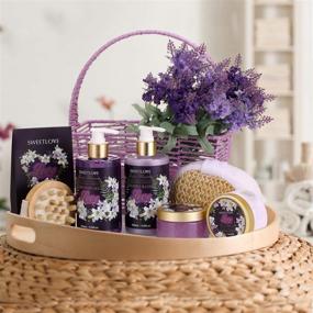 img 2 attached to 🏻 Women's Spa Gift Basket, Bath and Body Set, 8-Piece Luxury Collection with Lily & Lilac Scent - Perfect for Mother's Day, Birthday, Christmas.