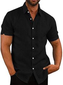 img 2 attached to AUDATE Cotton Shirts Summer T Shirt Men's Clothing