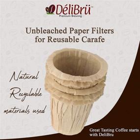 img 2 attached to Delibru Unbleached Paper Filters for Reusable Carafe - 100% Compostable & Disposable (100/Box)