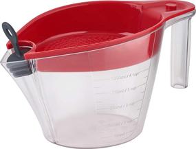 img 4 attached to Trudeau 4 Cup Gravy Fat Separator - Clear and Red, 4 Cup Capacity