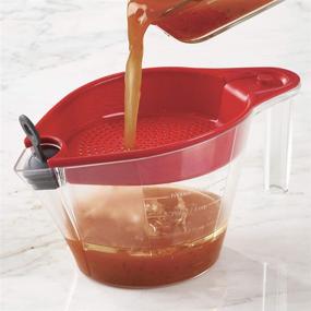 img 1 attached to Trudeau 4 Cup Gravy Fat Separator - Clear and Red, 4 Cup Capacity